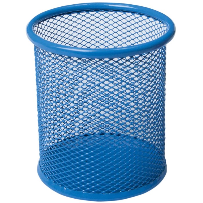 Підставка для ручок кругла 80х80х97 мм металева синя, ТМ Buromax