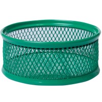 Підставка для скріпок «Сітка» 80х80х40 мм металева, зелена, ТМ Buromax
