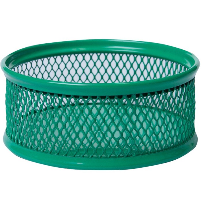 Підставка для скріпок «Сітка» 80х80х40 мм металева, зелена, ТМ Buromax
