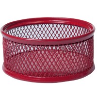 Підставка для скріпок «Сітка» 80х80х40мм, металева, червона, Buromax