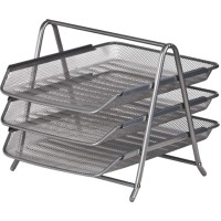 Лоток «3 в 1» горизонтальний металевий срібний 350х295х270 мм, ТМ Buromax