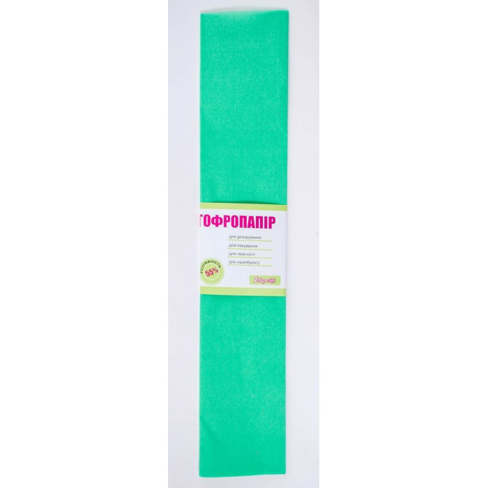 Гофро-папір 55 % 50х200 см блідо-зелений, ТМ 1 Вересня