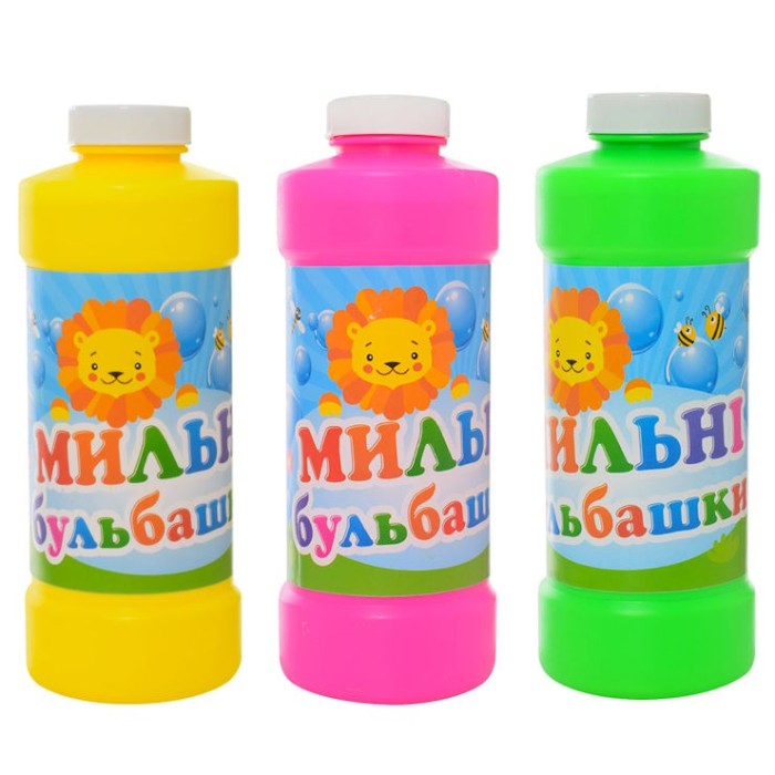 Запаска до мильних бульбашок 500 мл, з паличкою, в асортименті, 18х7х7 см