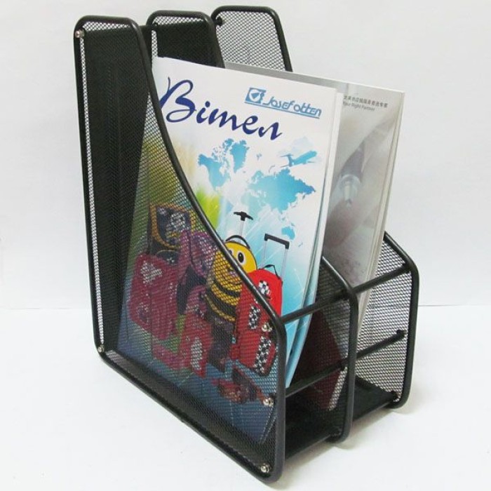 Лоток вертикальний «Сітка» металевий на 2 відділення чорний, ТМ J. Otten