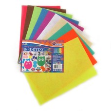 Фетр A4 hard 170 г/м2 1,2 мм 10 кольорів, ТМ J.Otten