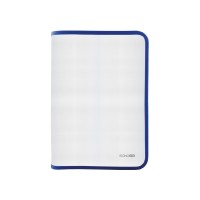 Папка-пенал на блискавці А4 прозора з фактурою «тканина», синя, ТМ Economix