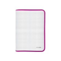 Папка - пенал на блискавці, А4, прозора, фактура «тканина», рожева, ТМ Economix