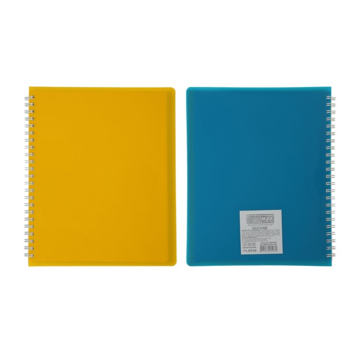 Зошит з роздільниками «UKRAINE» В5 на 96 аркушів у клітинку на спіалі збоку з пластиковою обкладинкою, TM Buromax