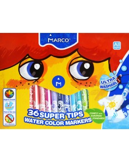 Фломастеры 36 цветов «Super Washable» Marco