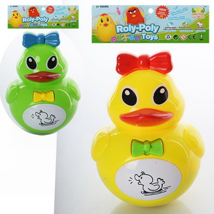 Неваляшка «Качечка» 13 см, музика, світло, на батарейці, у пакеті 15,5х19х9 см