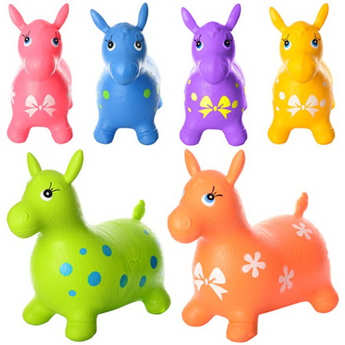 Стрибун надувний «Конячка» вагою 1300 грам, в асортименті, у пакеті 30х22х7 см