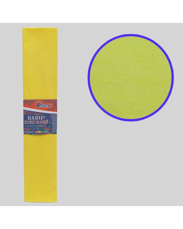 Гофро-бумага 110%, 50 х 200 см, 20 гр/м2, желтая, TM J.Otten
