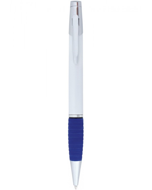 Ручка кулькова, поворотна, білий металевий корпус, синя, 0,5 мм, Optima «EDELWEIS»