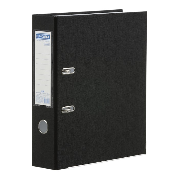 Папка-реєстратор «LUX» А4 одностороння збірна 70 мм PP, чорна, JOBMAX