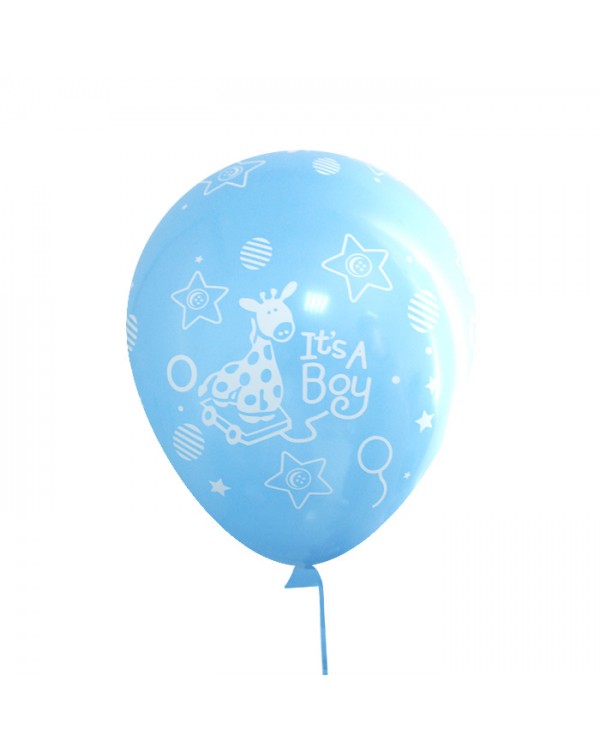 Шарики воздушные 12 см голубые «it's a boy» 100 шт. в уп, Имп