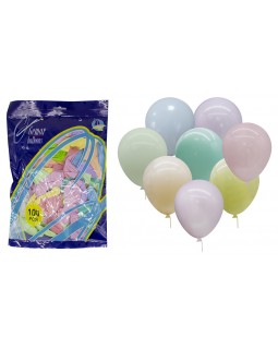Кульки повітряні 30 см різнокольорові пастельні, один колір в упаковці 100 шт.