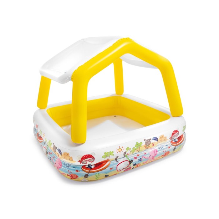 Басейн надувний «Морське дно»157х157х122 см з навісом вініловий від 3 років з ремкомплектом, ТМ Intex