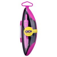 Циркуль «KIDS Line START» у пластиковому футлярі з запасним грифелем, рожевий, неоновий, ТМ ZiBi