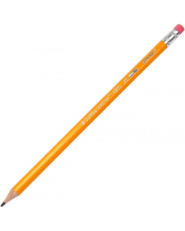 Олівець графітний «Superb Writer» шестигранний з гумкою 2В, 144 шт. в упаковці, ТМ Marco