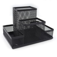 Органайзер настільний «Сітка» 150х100х100 см на 4 відділення металевий чорний, J.Otten
