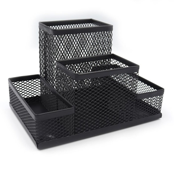 Органайзер настільний «Сітка» 150х100х100 см на 4 відділення металевий чорний, J.Otten