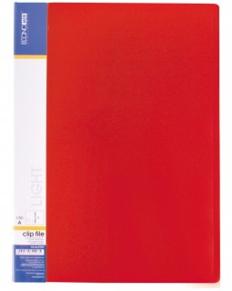 Папка-скоросшиватель с пружинным механизмом Clip A, А4, light, красная, ТМ Economix