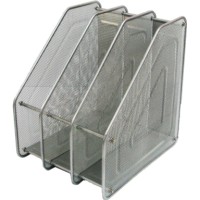 Лоток вертикальний металевий на 3 відділення срібний 29х31,5х24 см, ТМ Leader