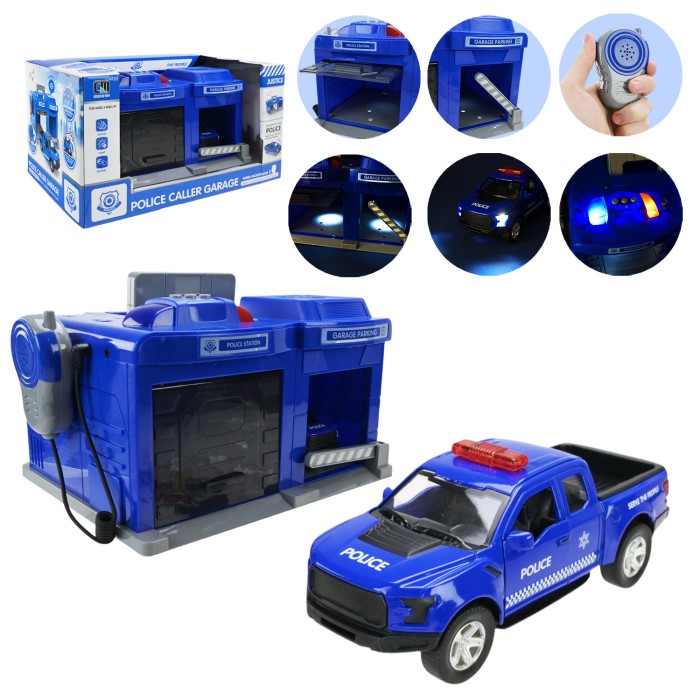 Паркінг «Поліція» зі світлом, звуком та авто, на батарейці, у коробці 37х25х20 см