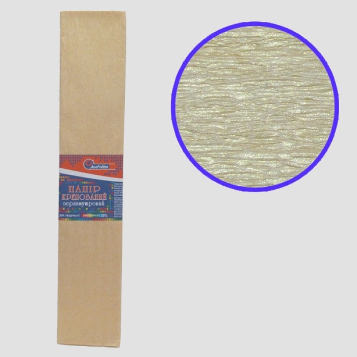 Гофро-папір 30 %, 50 х 200 см, 20 гр/м2, заг. 26 гр/м2, перламутрово-злотистий