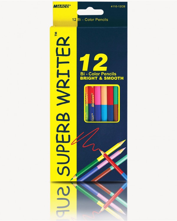 Олівці «Super Writer» двосторонні 12 штук, 24 кольори, ТМ Marco