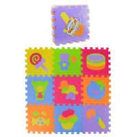 Килимок пазл 9 деталей, картинки, в асортименті, в плівці 30х30 см