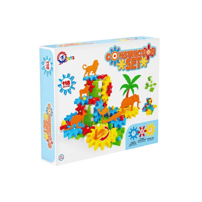 Конструктор шарнірний на 118 деталей, у коробці 39х32х7,5 см, ТМ Технок