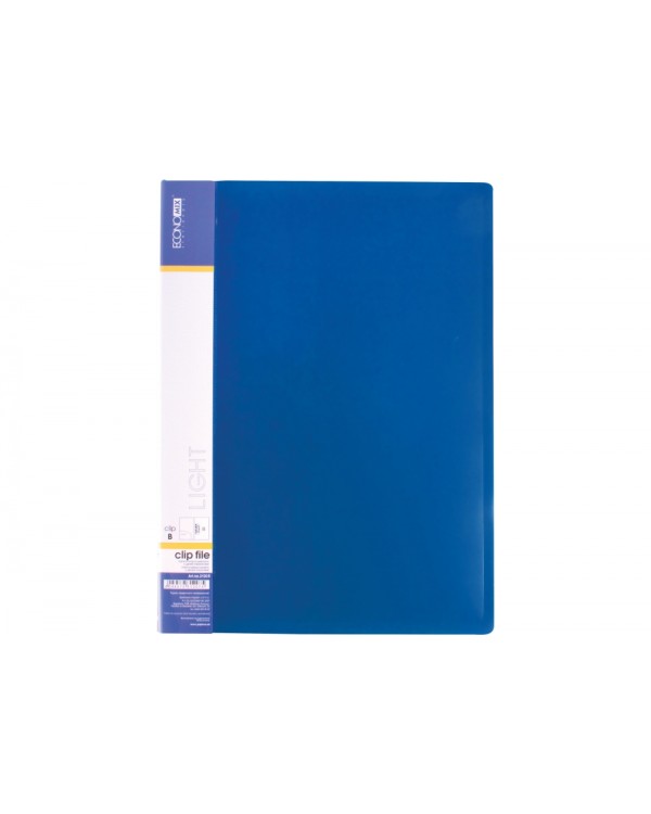 Папка с боковым прижимом Clip B, А4, light, синяя, ТМ Economix