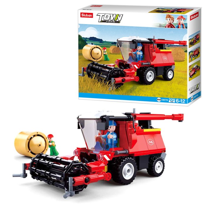 Конструктор «Комбайн» 18 см на 229 деталей з фігурками, у коробці 28,5х24х5,5 см, SLUBAN