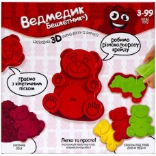 Набір для виготовлення кольорової крейди «Ведмедик Бешкетник» кінетичний пісок, гіпс, форма, барвник, у коробці 18,5х4х18,5 см, ТМ Данко Тойс