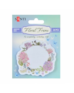Набор бумажных декоров «Floral frame», фольгированных с клейким слоем, 20 шт., TM Yes