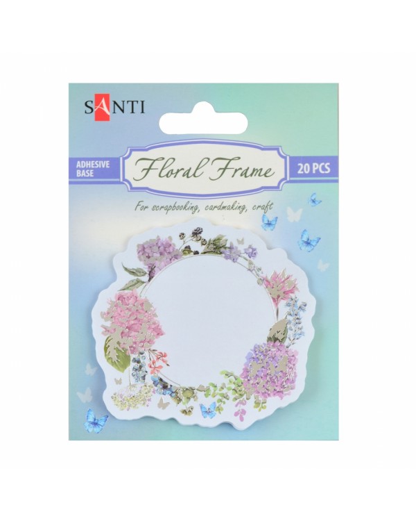 Набор бумажных декоров «Floral frame», фольгированных с клейким слоем, 20 шт., TM Yes