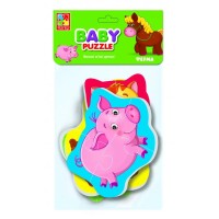 Бебі пазли «Ферма»: 4 пазли на 16 елементів, у пакеті 16х26 см, ТМ Vladi Toys