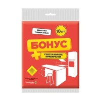 Серветки віскозні для прибирання «Бонус» 10 шт в упковці