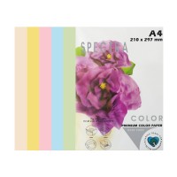 Папір кольоровий А4 100 аркушів на 5 кольорів 160 г/м2, пастель мікс, SPECTRA COLOR