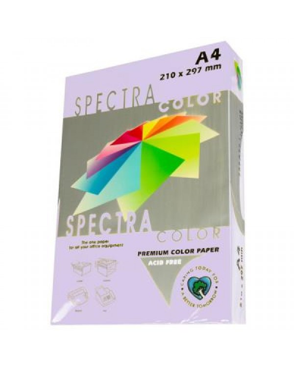 Бумага цветная А4 500 листов, 80 гр/м2, пастель лиловая «Lavender 185» SPECTRA COLOR