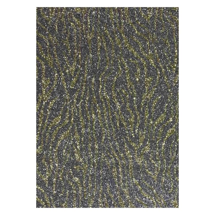 Фоаміран з глітером золото з сірим принт тигровий 2 мм, 10 арк, 20 х 30 см, eva, opp, Флексика