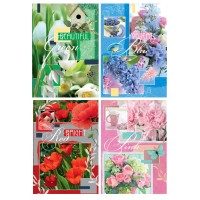 Блокнот «Квіти» А5 на 72 аркуші у клітинку з твердою ламінованою обкладинкою, в асортименті, ТМ Рюкзачок