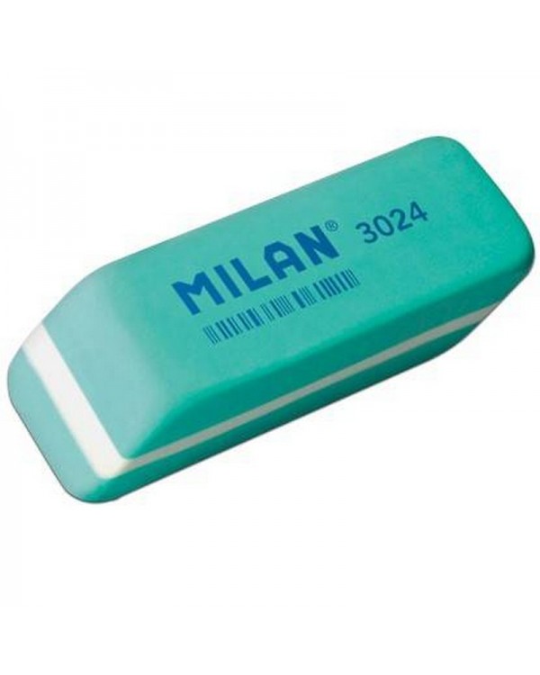 Гумка прямокутна «Soft» 5,9х1,9х1,2 см, бірюзова, з фаскою, TM MILAN