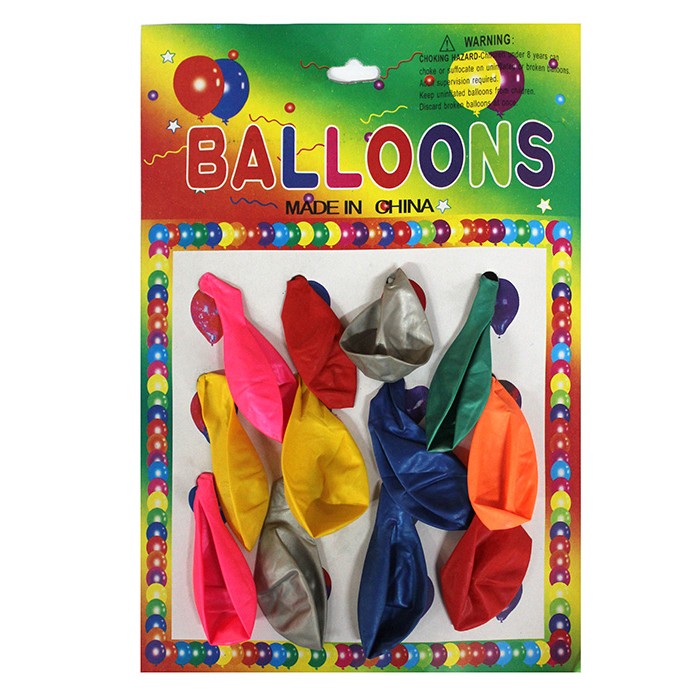 Кульки повітряні 25 см, різнокольорові, перламутрові, в асортименті, 12 шт. в упаковці