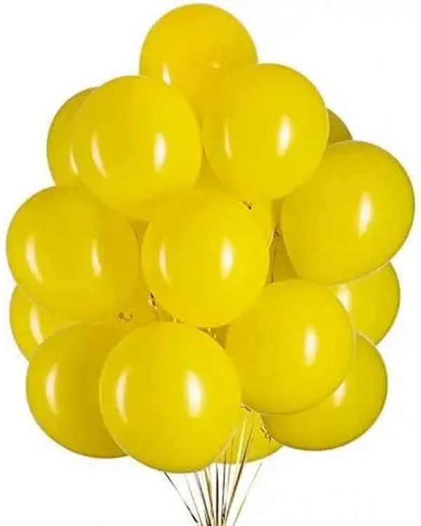 Кульки повітряні, 30 см, стандартні, жовті, 100 шт. в упаковці, Gemar