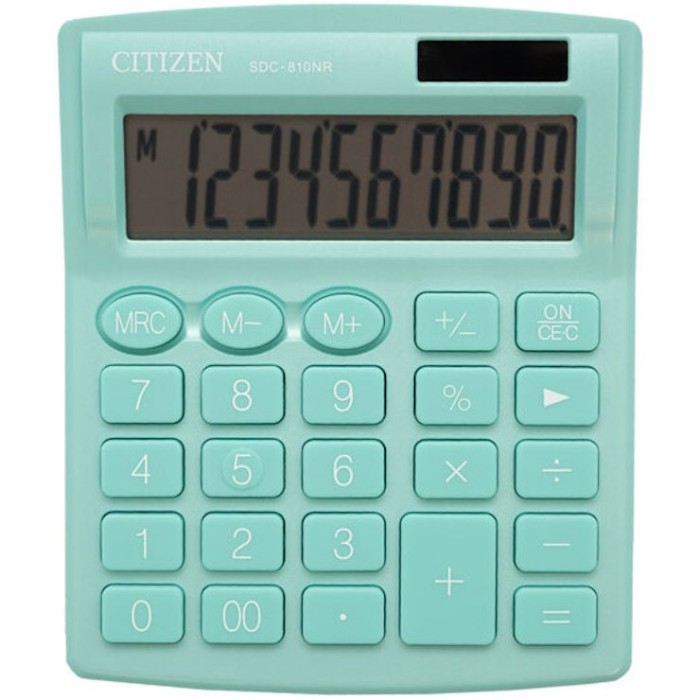 Калькулятор «CITIZEN» 12,5х10,5 см, SDC810NRGRE-green