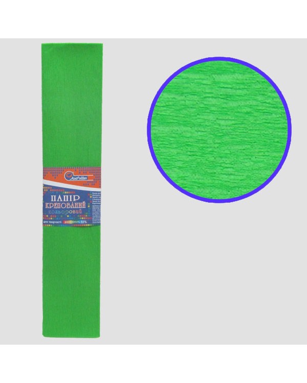 Гофро-бумага 110%, 50х200 см, 20 гр/м2, светло-зеленый, TM J.Otten