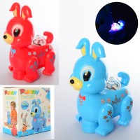 Зайчик19 см музичний зі світлом, їздить, на батарейці, в асортименті, у коробці 17х20х10,5 см