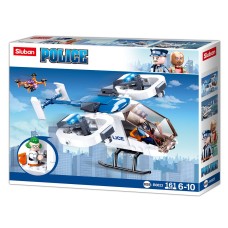 Конструктор «Поліцейський вертоліт» на 161 деталь з фігуркою, у коробці 24х19х4,5 см